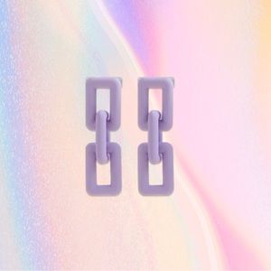 FASHION PURPLE CHAIN EARRINGS TRENDY FUN CUTE STYLISH